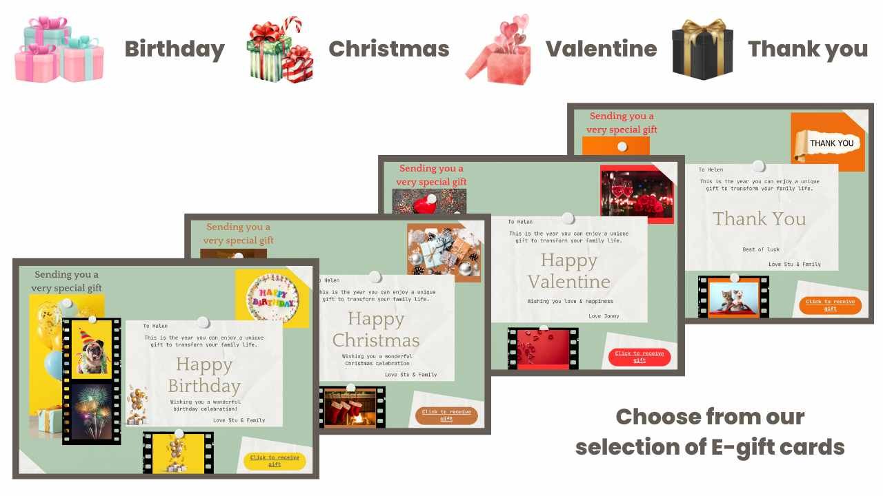 Our selection of E-gift cards